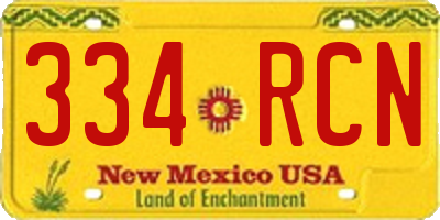 NM license plate 334RCN