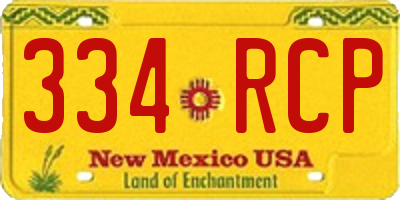 NM license plate 334RCP