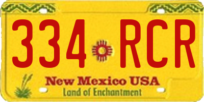 NM license plate 334RCR