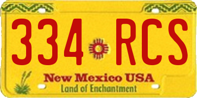 NM license plate 334RCS