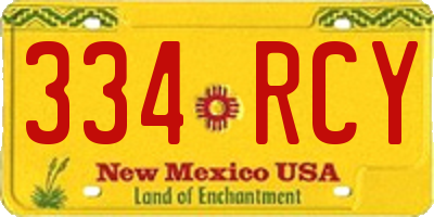 NM license plate 334RCY