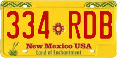 NM license plate 334RDB