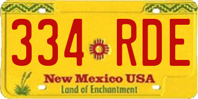 NM license plate 334RDE