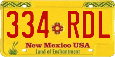 NM license plate 334RDL