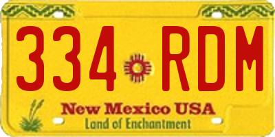 NM license plate 334RDM