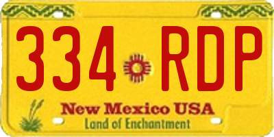 NM license plate 334RDP