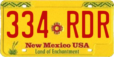 NM license plate 334RDR