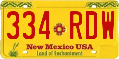 NM license plate 334RDW
