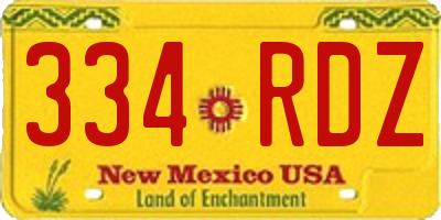 NM license plate 334RDZ