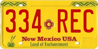 NM license plate 334REC