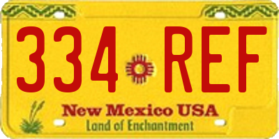 NM license plate 334REF