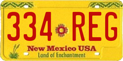 NM license plate 334REG