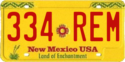 NM license plate 334REM