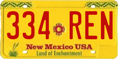 NM license plate 334REN