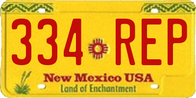 NM license plate 334REP