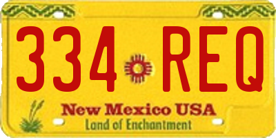 NM license plate 334REQ