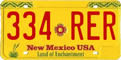 NM license plate 334RER