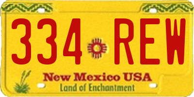 NM license plate 334REW