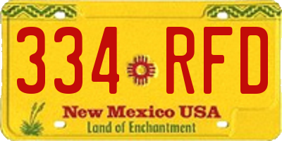 NM license plate 334RFD