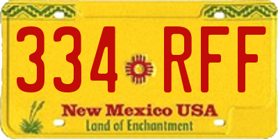 NM license plate 334RFF