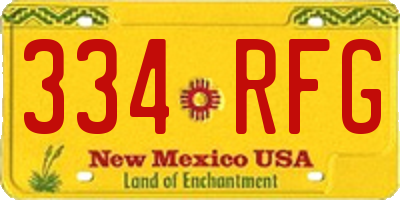 NM license plate 334RFG