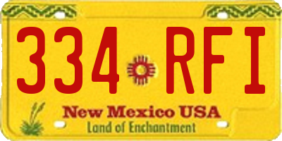 NM license plate 334RFI