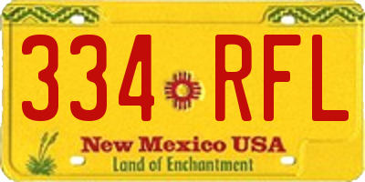 NM license plate 334RFL