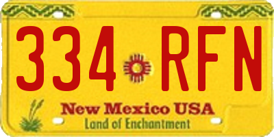 NM license plate 334RFN