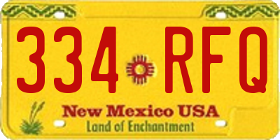 NM license plate 334RFQ