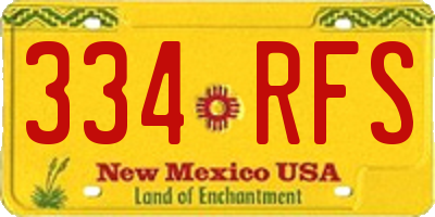 NM license plate 334RFS