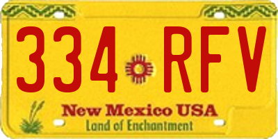 NM license plate 334RFV