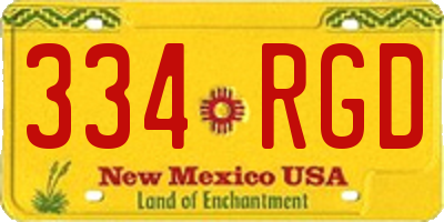NM license plate 334RGD