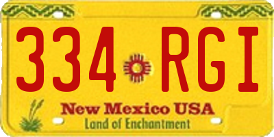 NM license plate 334RGI
