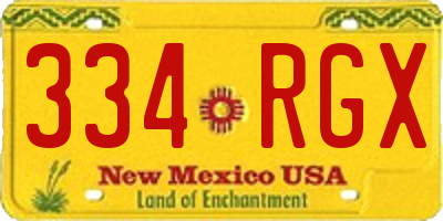 NM license plate 334RGX