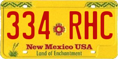 NM license plate 334RHC