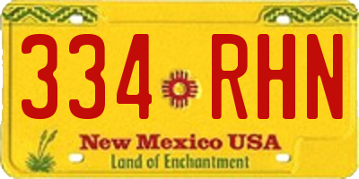 NM license plate 334RHN