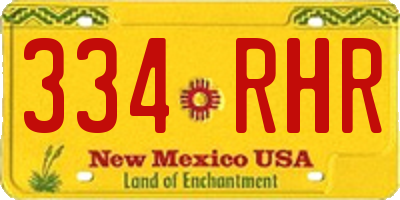 NM license plate 334RHR