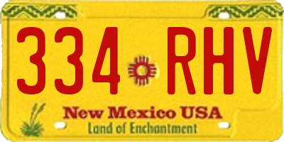 NM license plate 334RHV