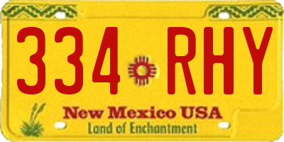 NM license plate 334RHY