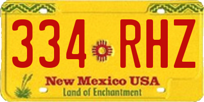 NM license plate 334RHZ