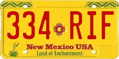 NM license plate 334RIF