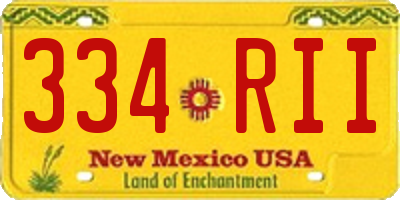 NM license plate 334RII