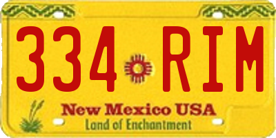 NM license plate 334RIM