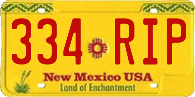 NM license plate 334RIP
