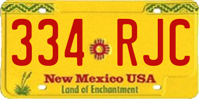 NM license plate 334RJC