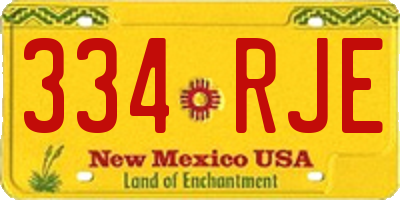 NM license plate 334RJE