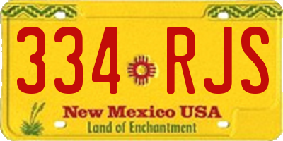 NM license plate 334RJS