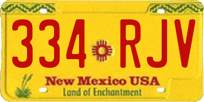NM license plate 334RJV