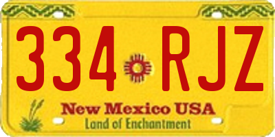 NM license plate 334RJZ
