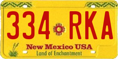 NM license plate 334RKA